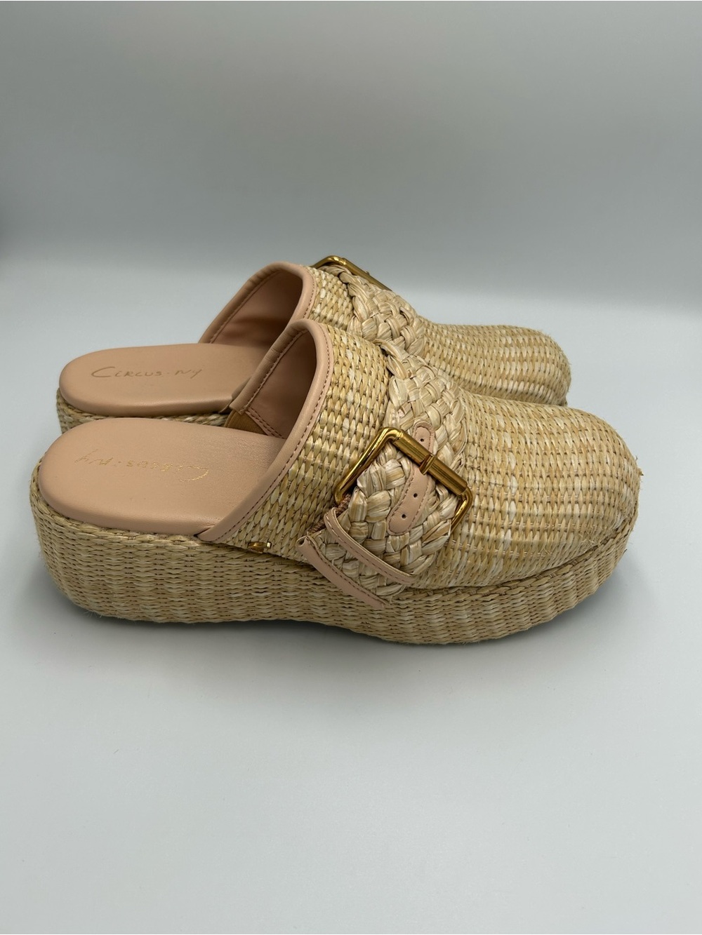 Circus By Sam Edelman Jacey Platform Raffia Clogs Shoes Size 9 Women’s - Picture 6 of 10